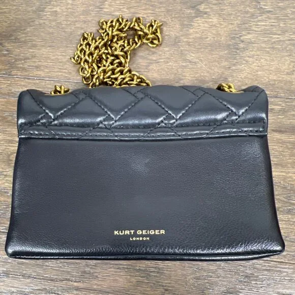 KURT GEIGER Mini Kensington Quilted Bag Black EUC - Picture 6 of 9